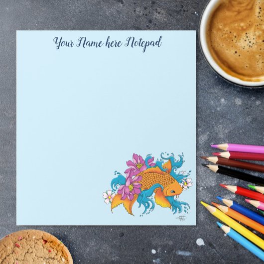 Koi Fish Lotus Kersenbloesem Notitieblok