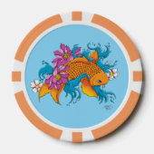 Koi Fish Lotus Kersenbloesem Poker Chips (Voorkant)