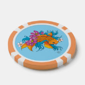 Koi Fish Lotus Kersenbloesem Poker Chips (Enkel)