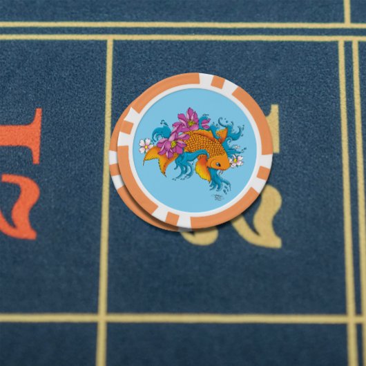 Koi Fish Lotus Kersenbloesem Poker Chips