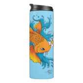 Koi Fish Lotus Kersenbloesem Thermosbeker (Geroteerd rechts)