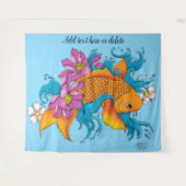 Koi Fish Lotus Kersenbloesem Wandkleed (Voorkant (horizontaal))