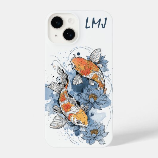 Koi Fish & Lotus telefoonhoesje –  iPhone Hoesje (Achterkant)