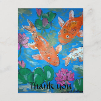 Koi Fish & Lotus Thankyou Card Bedankkaart