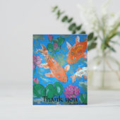 Koi Fish & Lotus Thankyou Card Bedankkaart (Staand voorkant)