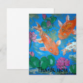 Koi Fish & Lotus Thankyou Card Bedankkaart (Voorkant / Achterkant)