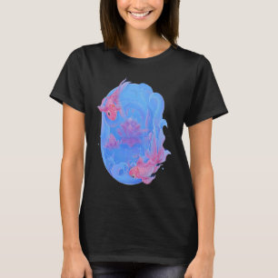 Koi Fish Lotus Water Lelie Bloem Chinees Feng Shui T-shirt