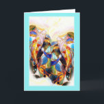 Koi Fish Lovers Romantisch Zomer Wenskaart Feestdagen Kaart<br><div class="desc">Een gekleurde glaskunstenaar,  Chiaki Sato,  creëerde het unieke afbeelding door het glas van hoge kwaliteit te verzamelen. Ze voegde de kleur van de afbeelding alleen toe aan de achtergrond. Deze originele fotografie heet Art Glass Afbeelding. U kunt de andere afbeeldingen in de website van chiakisato zien.</div>