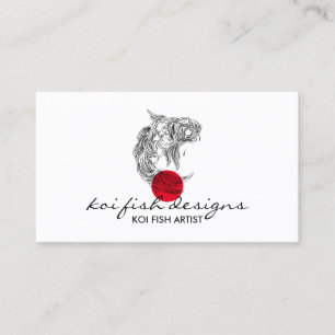 Koi Fish Mandala Red Dot Spiritueel Visitekaartje