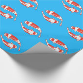 Koi Fish met Blue Wrapping Paper Cadeaupapier (Hoek)