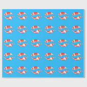 Koi Fish met Blue Wrapping Paper Cadeaupapier (Vlak)