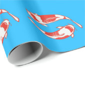 Koi Fish met Blue Wrapping Paper Cadeaupapier (Rol Hoek)
