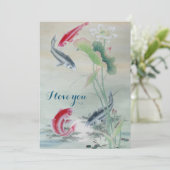 Koi Fish met Lotus (Staand voorkant)