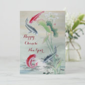 Koi Fish met Lotus (Staand voorkant)