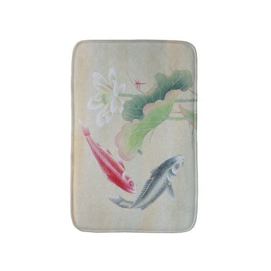 Koi Fish met Lotus Badmat (Voorkant Verticaal)
