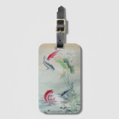 Koi Fish met Lotus Bagagelabel (Voorkant (verticaal))
