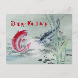 Koi Fish met Lotus Briefkaart