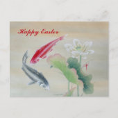 Koi Fish met Lotus Briefkaart (Voorkant)