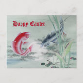 Koi Fish met Lotus Briefkaart (Voorkant)