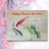 Koi Fish met Lotus Briefkaart