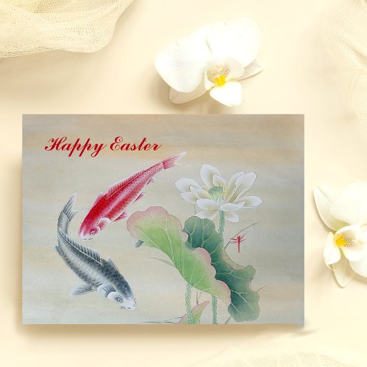 Koi Fish met Lotus Briefkaart