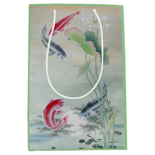 Koi Fish met Lotus Medium Cadeauzakje (Voorkant)