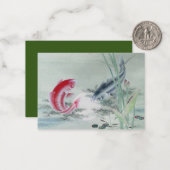 Koi Fish met Lotus Notitiekaartje (Voorkant / Achterkant in situ)