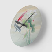 Koi Fish met Lotus Ronde Klok (Hoek)