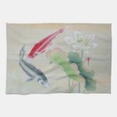 Koi Fish met Lotus Theedoek (Horizontaal)