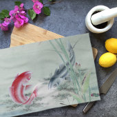 Koi Fish met Lotus Theedoek