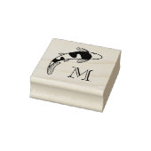 Koi Fish Monogram Initiaal Rubberstempel (Stempel)