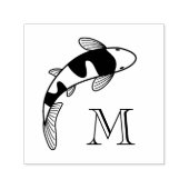 Koi Fish Monogram Initiaal Zelfinktende Stempel (Design)