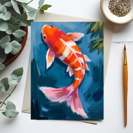 Koi Fish Mooie Waterverf Briefkaart