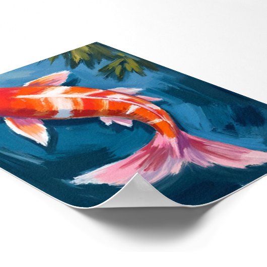 Koi Fish Mooie Waterverf Poster (Hoek)