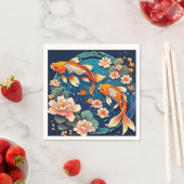 Koi Fish op Indigo Servet (Insitu)