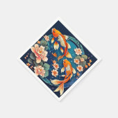 Koi Fish op Indigo Servet (Hoek)