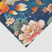  Koi Fish op Indigo Tissuepapier (Detail)