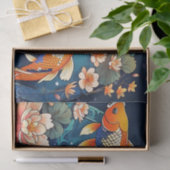  Koi Fish op Indigo Tissuepapier (Geschenk)
