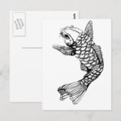 Koi Fish Outline Briefkaart (Voorkant / Achterkant)