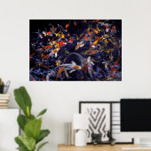 KOI FISH OVER FLOWING POSTER (Thuiskantoor)