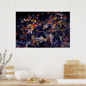 KOI FISH OVER FLOWING POSTER (Keuken)