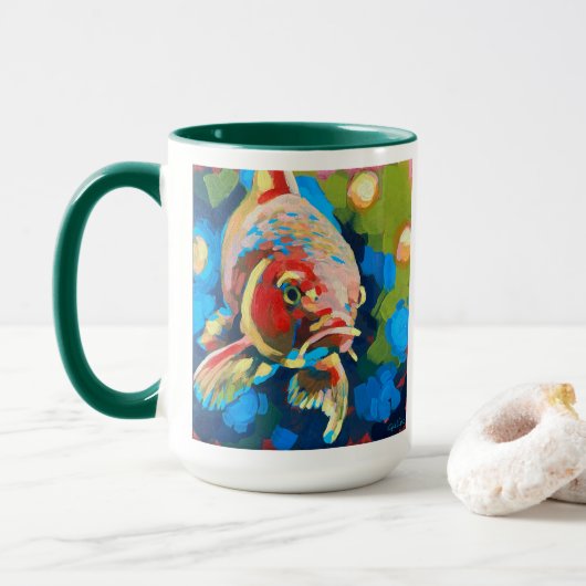 Koi Fish Painting - Gift for Coy Fish Lovers Mok (Met donut)