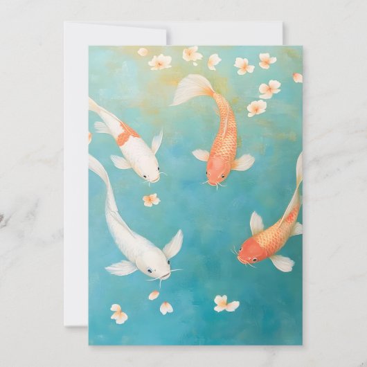 Koi Fish Petal Bloom Waterverf Aankondiging (Voorkant)