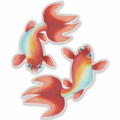 Koi Fish Pisces Zodiac Sign Sticker (Voorkant)