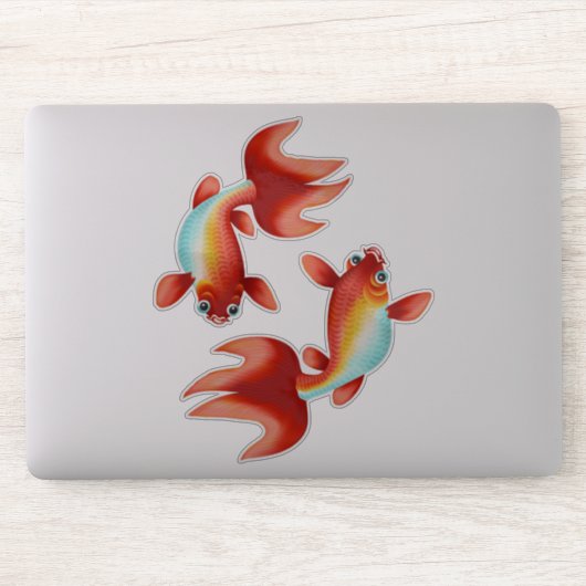 Koi Fish Pisces Zodiac Sign Sticker (Computer)