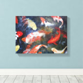 Koi Fish Pond, Abstract, olieverf afdrukken (Insitu (Houten vloer))
