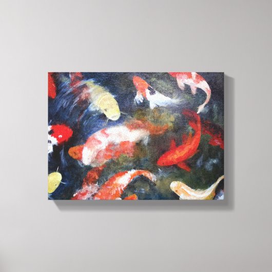 Koi Fish Pond, Abstract, olieverf afdrukken (Voorkant)