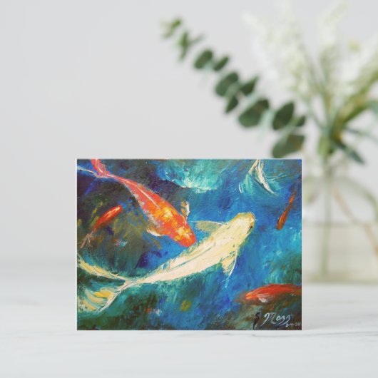 Koi Fish Pond Briefkaart (Staand voorkant)