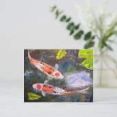 Koi Fish Pond Briefkaart (Staand voorkant)