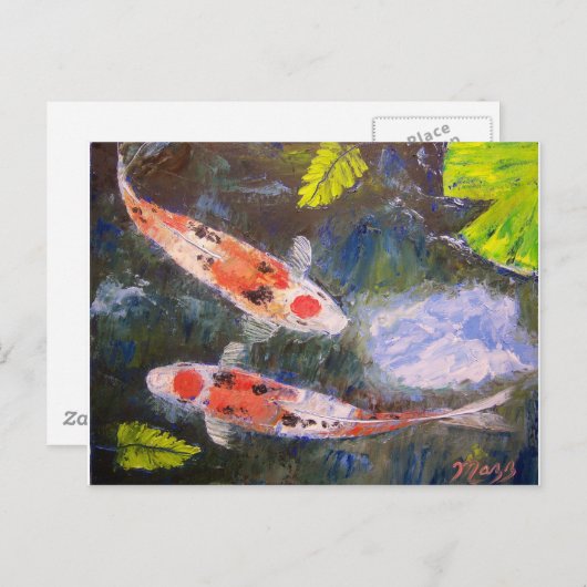 Koi Fish Pond Briefkaart (Voorkant / Achterkant)